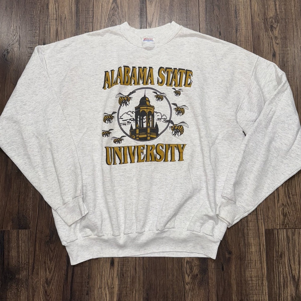 Alabama University Pullover Sweatshirt Light Gray Hanes Crewneck Size XL Vintage